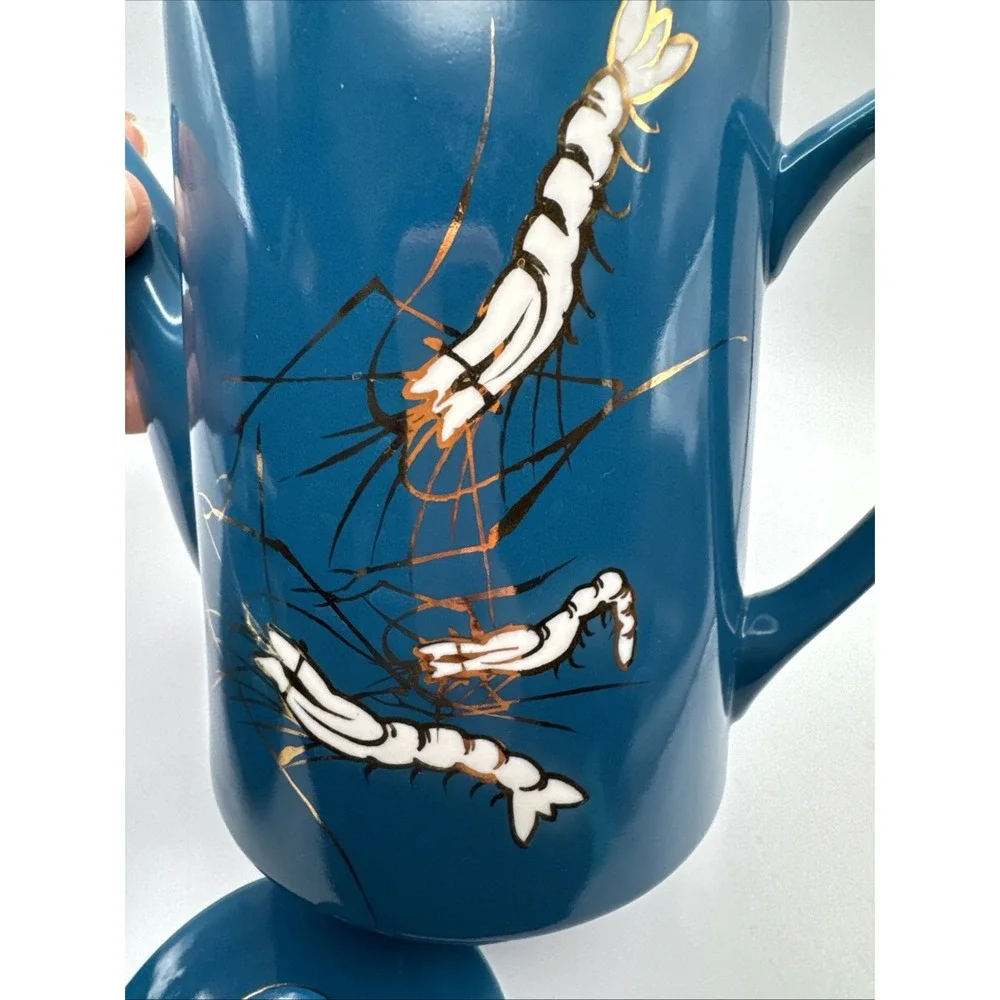 Mid Century‎ Modern Tea Coffee Set Teapot Creamer Sugar Japan Nautical Vtg MCM